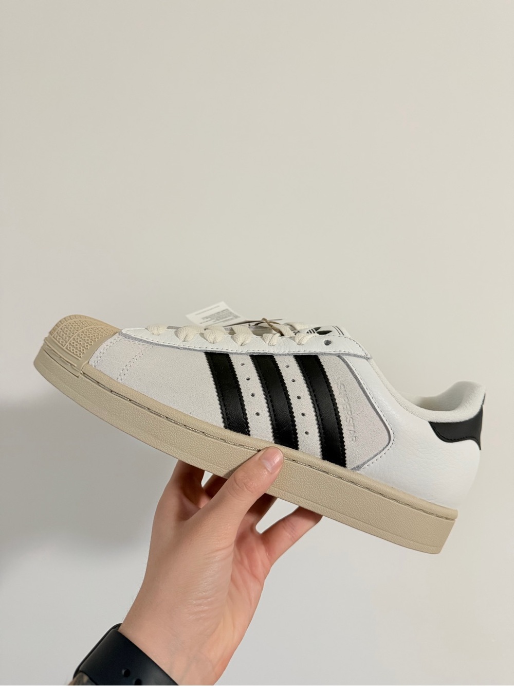 adidas superstar Sneaker in White and Black with Cream Sole